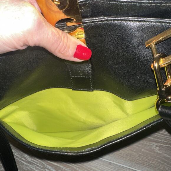 GIVENCHY Black Leather One Shoulder Bag Formal Shoulder Bag Crossbody Authentic - Picture 7 of 16